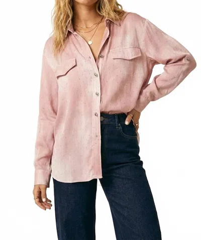 Q2 Chiffon Shirt With Strass Details In Pink