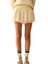 Q2 Embroidered Shorts With Sequins In Cream In Neutral
