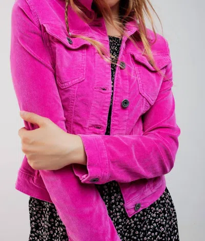 Q2 Fabulous Corduroy Jacket In Fuchsia In Pink