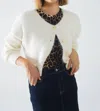 Q2 Flower Button Cardigan In Cream In White