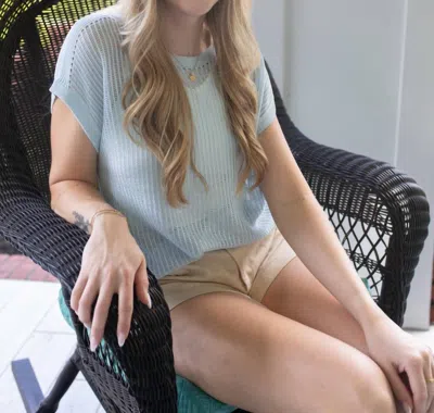 Q2 Keep Me Shiny Knit Sweater In Blue