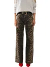Q2 Leopard Print With Front & Back Ombre Jean In Brown In Brown