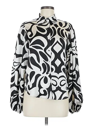 Pre-owned Q2 Long Sleeve Blouse In Black