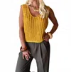 Q2 Loreine Sleeveless Sweater In Gold In Gold