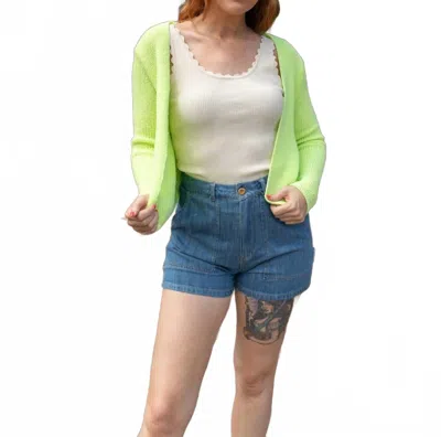 Q2 On The Rim Open Cardigan In Green