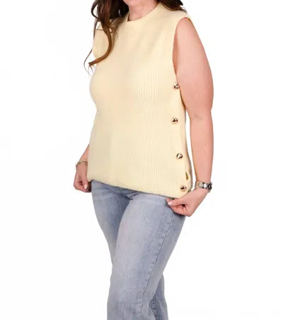 Q2 Regal Row Knit Sleeveless Top In Butter In Yellow