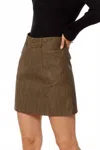 Q2 Rowan Leatherette Mini Skirt In Brown In Brown