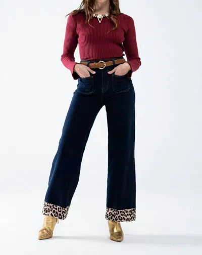 Q2 Savage Finish Jeans In Dark Blue