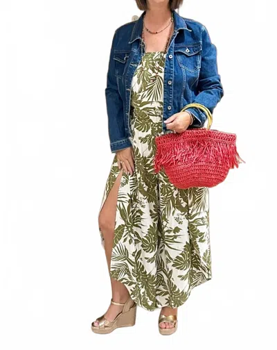 Q2 Skinny Western Denim Jacket In Mid Wash In Multi