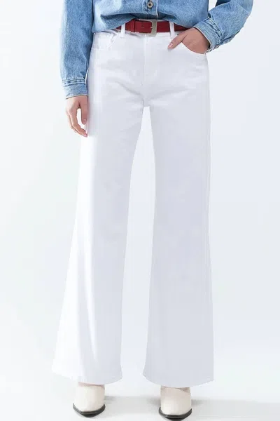 Q2 Straight Wide Leg Jeans In White