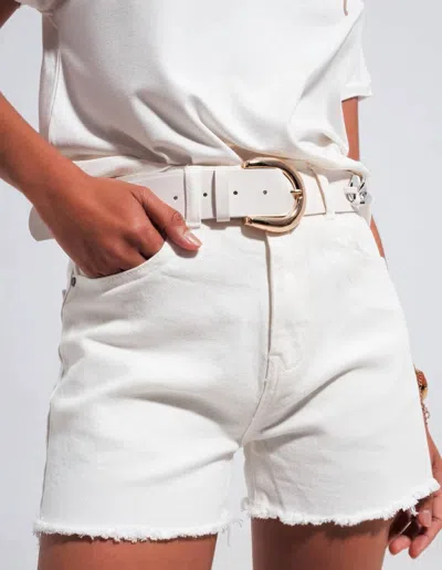 Q2 Summer Jean Shorts In White