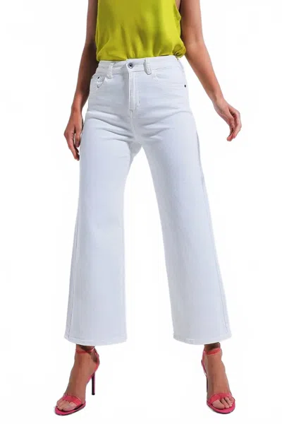 Q2 Wide Leg Jeans In White