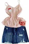 Q2 Women's Cherry Cami Top In Cream In White