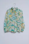 Q2 Women's Classic Long Sleeves Top In Abstract Green