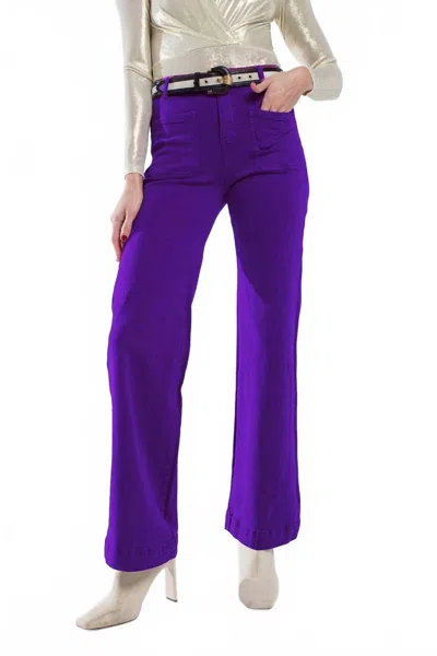 Q2 Women's Straight Leg Jeans In Purple