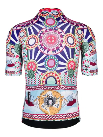Q36.5 Geometric-pattern Cycling Vest In Purple