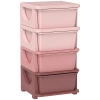 Qaba 4-tier Kids Storage Unit With Drawers​ In Pink