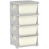 Qaba 4-tier Kids Storage Unit With Drawers​ In White