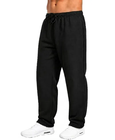 Q-active Men's Classic Open-bottom Fleece Sweatpants In Black