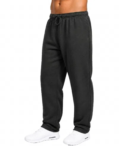 Q-active Men's Classic Open-bottom Fleece Sweatpants In Charcoal