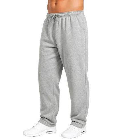 Q-active Men's Classic Open-bottom Fleece Sweatpants In Heather Gray