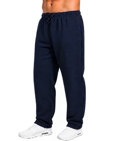 Q-active Men's Classic Open-bottom Fleece Sweatpants In Navy