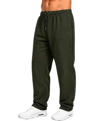 Q-active Men's Classic Open-bottom Fleece Sweatpants In Olive