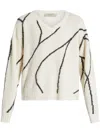 Qasimi Abstract-pattern V-neck Jumper In Neutrals