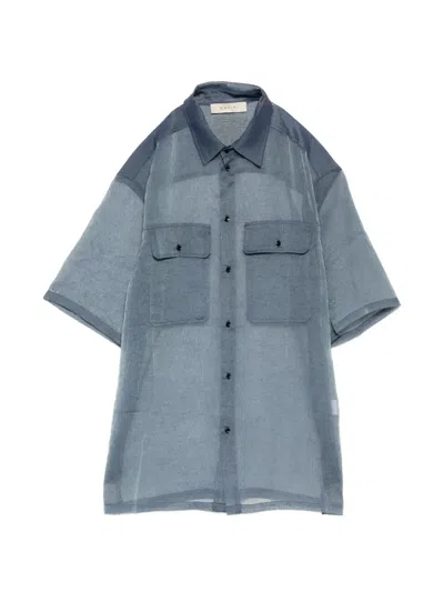 Qasimi Crinkled-finish Short-sleeved Shirt In Blue