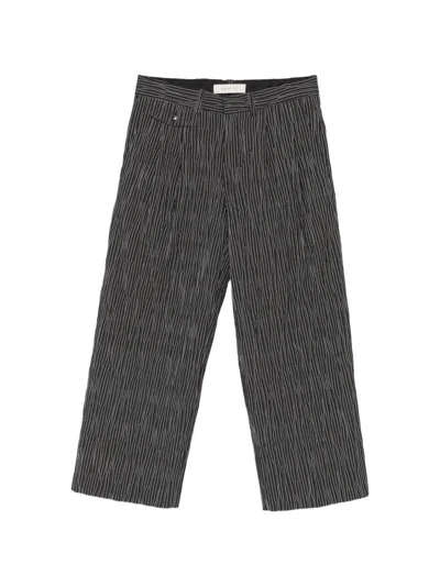Qasimi Striped Pleated Trousers In Gray