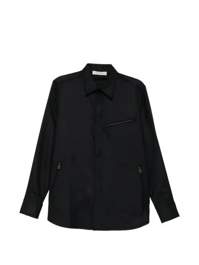 Qasimi Wool Zip Shirt In Black