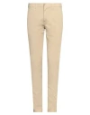 Qb24 Man Pants Beige Size 40 Cotton, Elastane In Beige