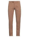 Qb24 Man Pants Brown Size 34 Cotton, Elastane In Brown