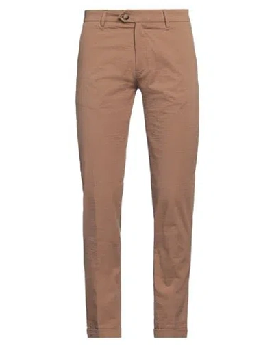 Qb24 Man Pants Brown Size 34 Cotton, Elastane