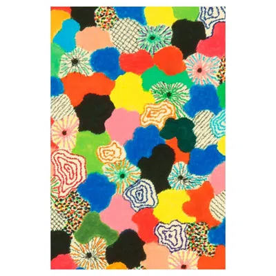 Pre-owned Qeeboo Carpet Patch Rectangular In Non-slip Polyester & Polyamide By Alessandro Mendini In Sand