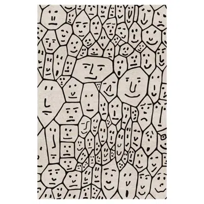 Pre-owned Qeeboo Carpet People 1 In Non-slip Polyester & Polyamide By Andrea Branzi In Sand