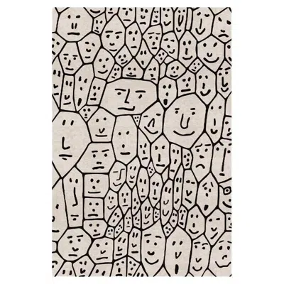 Pre-owned Qeeboo Carpet People 1 Small In Non-slip Polyester & Polyamide By Andrea Branzi In Sand