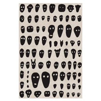 Pre-owned Qeeboo Carpet Stencils In Non-slip Polyester & Polyamide By Andrea Branzi In Sand