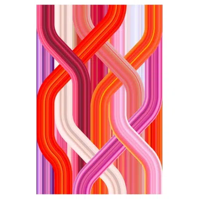 Pre-owned Qeeboo Carpet Wave Red Rectangular In Non-slip Polyester & Polyamide By Richard Hutten