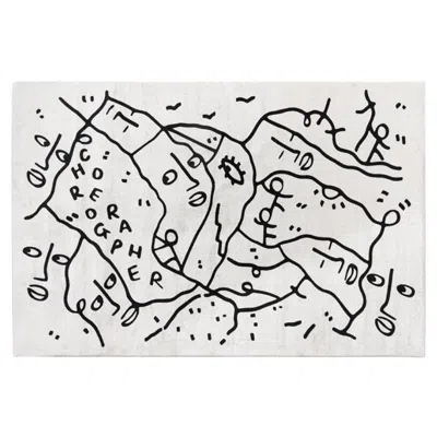 Pre-owned Qeeboo Choreographer Carpet Rectangular Small In Non-slip Polyester & Polyamide In Gray