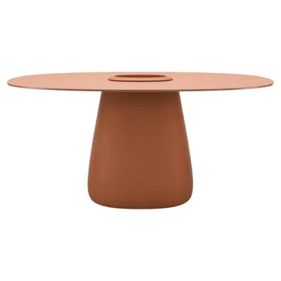 Pre-owned Qeeboo Cobble Table 160cm Hpl Bucket In Terracotta Recyclable Polyethylene In Brown