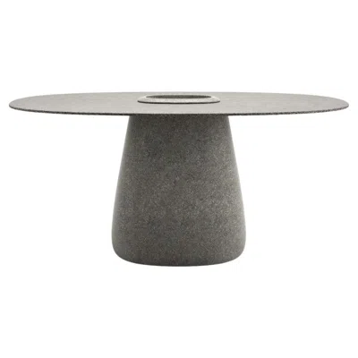 Pre-owned Qeeboo Cobble Table 160cm Stonew Bucket In Grey Mix Recyclable Polyethylene In Gray