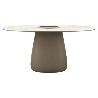 Pre-owned Qeeboo Cobble Table 160cm Stonew Bucket In Ivory Recyclable Polyethylene In White