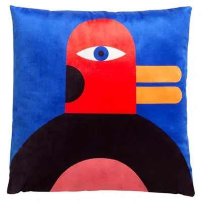 Pre-owned Qeeboo Cushion Oggian Duck In Polyester Fabric & Acrylic By Marco Oggian In Purple
