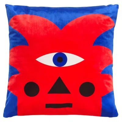 Pre-owned Qeeboo Cushion Oggian Red Palm In Polyester Fabric & Acrylic By Marco Oggian