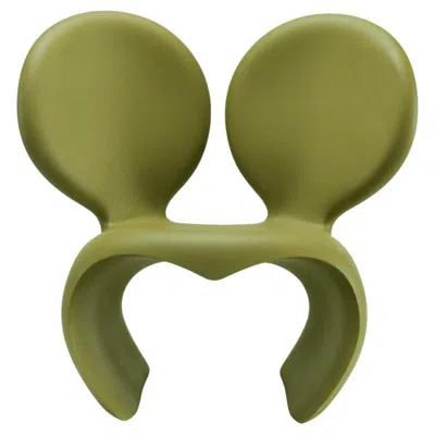 Pre-owned Qeeboo Don't F**k With The Mouse Armchair In Green Recyclable Polyethylene By Ron Arad