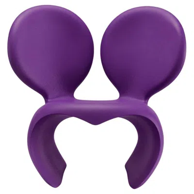 Pre-owned Qeeboo Don't F**k With The Mouse Armchair In Purple Recyclable Polyethylene By Ron Arad