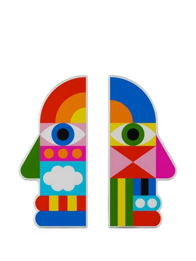 Qeeboo Dreams Geometric-print Bookends In Multi