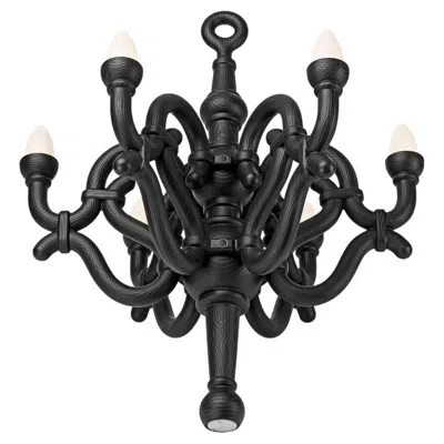 Pre-owned Qeeboo Fallen Chandelier M Lamp In Black Recyclable Polyethylene By Studio Job