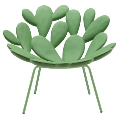 Pre-owned Qeeboo Filicudi Armchair Colored In Balsam Green Polyethylene & Steel By Marcantonio